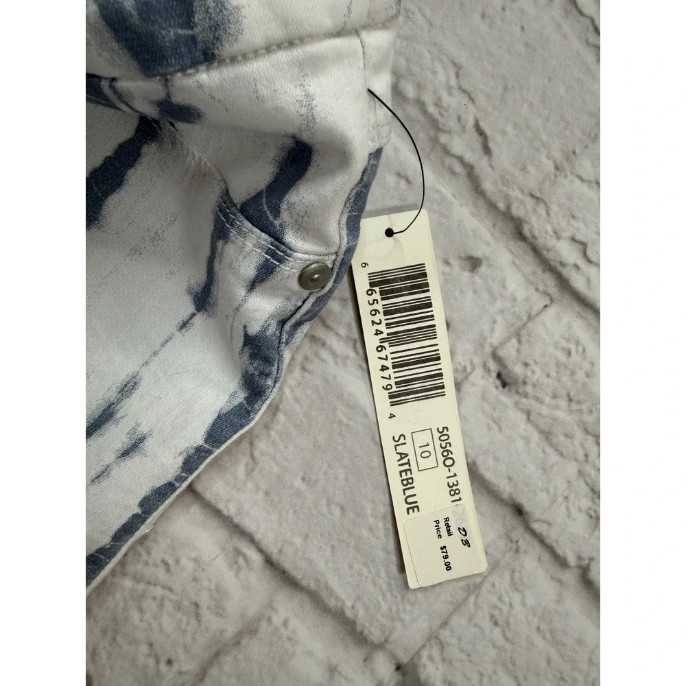 Tribal Jeans Ankle Jegging Womens 10 Slate Blue New Tie Dye Pull On 50560-1381